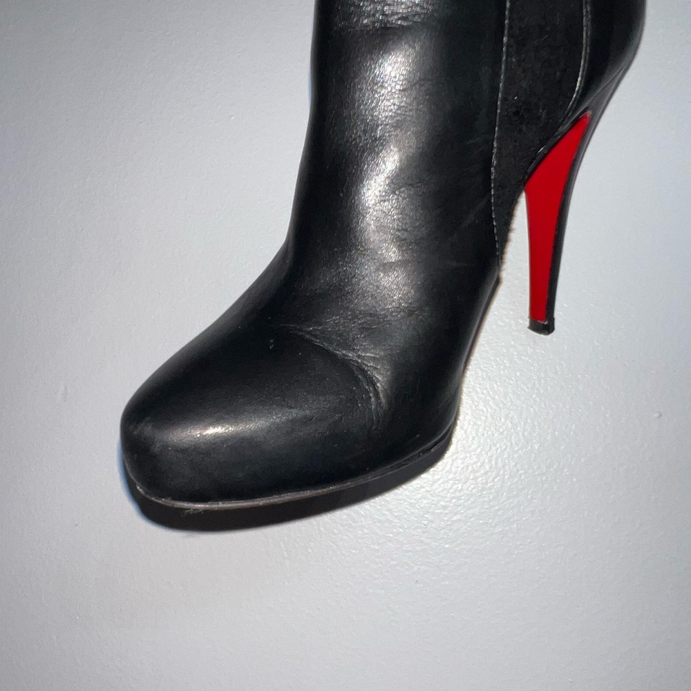 Christian Louboutin black leather and suede knee high boots - Picture 13 of 15